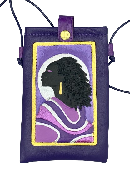 CELL PHONE POUCH - "PURPLE SILHOUETTE - 1"