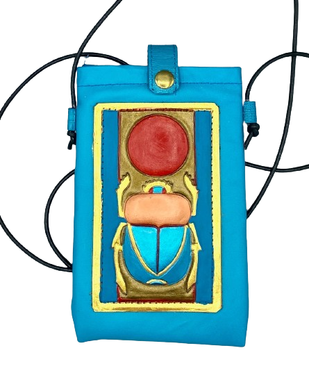 CELL PHONE POUCH - "TURQUOISE SCARAB"