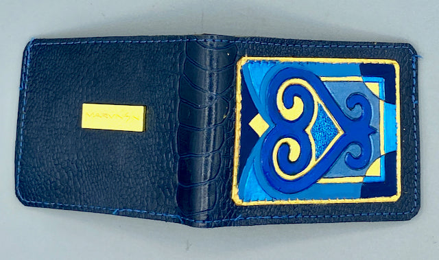 SLIM WALLET - "BLUE SANKOFA"