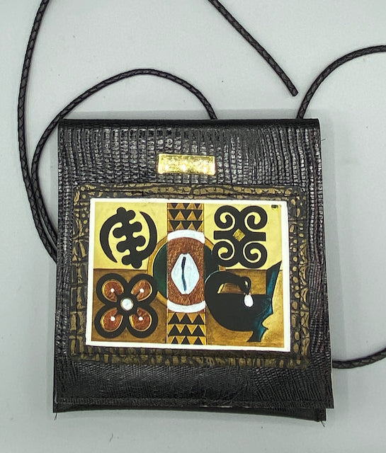 NU FLAT POUCH - "ADINKRA COLLAGE"