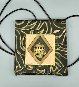 BRASS ORNAMENT FLAT POUCH - "BRASS MASK"