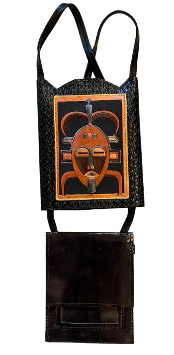 LARGE NECK WALLET - "SENUFO MASK"