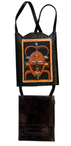 LARGE NECK WALLET - "SENUFO MASK"