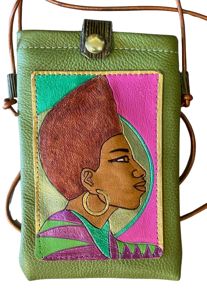 CELL PHONE POUCH - PINK & GREEN APEX