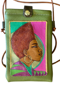 CELL PHONE POUCH - PINK & GREEN APEX