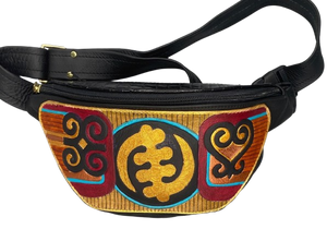 WAIST POUCH - Adinkra Kollage - Gye Nyame - Ram's Horns - Sankofa