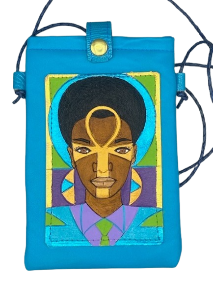 CELL PHONE POUCH - "Blue Ankh Angel"