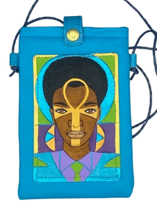 CELL PHONE POUCH - "Blue Ankh Angel"