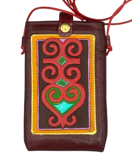 CELL PHONE POUCH - "Ram's Horns & Sankofa"