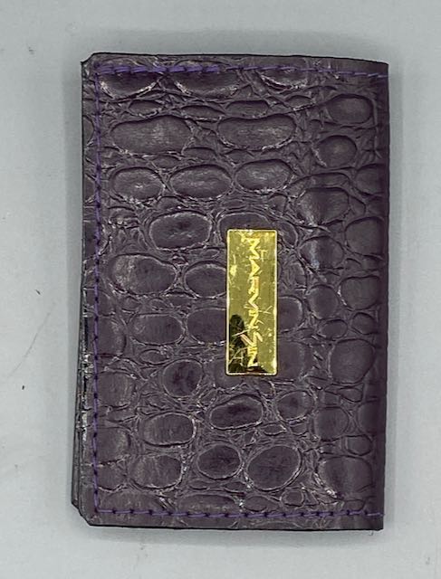 BUSINESS CARD CASE - BLUE ADINKRA (Two Crocs - Unity & Diversity)