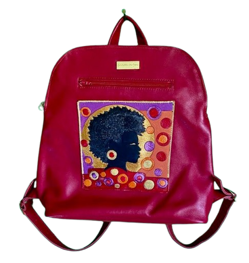 BACKPACK 1 - "Red Silhouette & Circles"