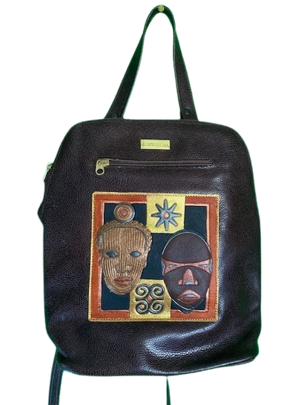 BACKPACK 1 - " PAN AFRICA - Adinkra from GHANA, Ife from NIGERIA, Dan from LIBERIA)