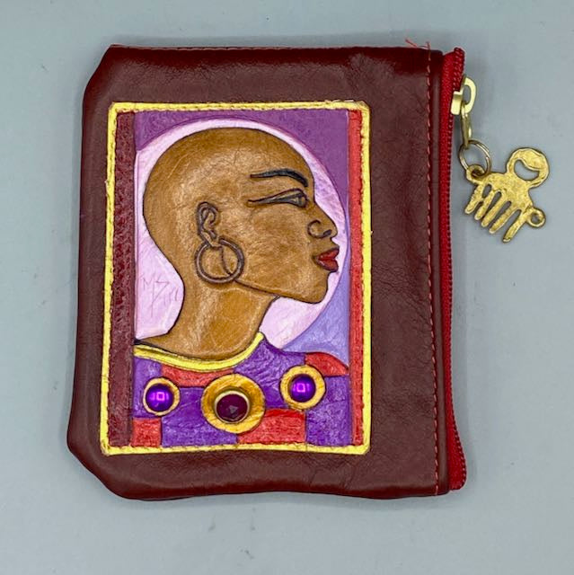 ZIP COIN POUCH - "Bald Woman"