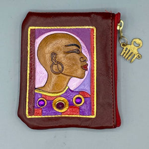 ZIP COIN POUCH - "Bald Woman"