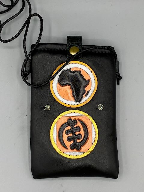 CELL PHONE POUCH - "AFRIKA & GYE NYAME CIRCLES)