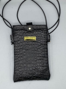 CELL PHONE POUCH - "KUBA KOLORS - Black, White, Gold"