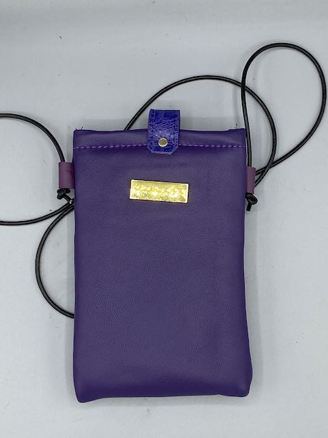 CELL PHONE POUCH - "Purple & Gold Kuba Kolors"
