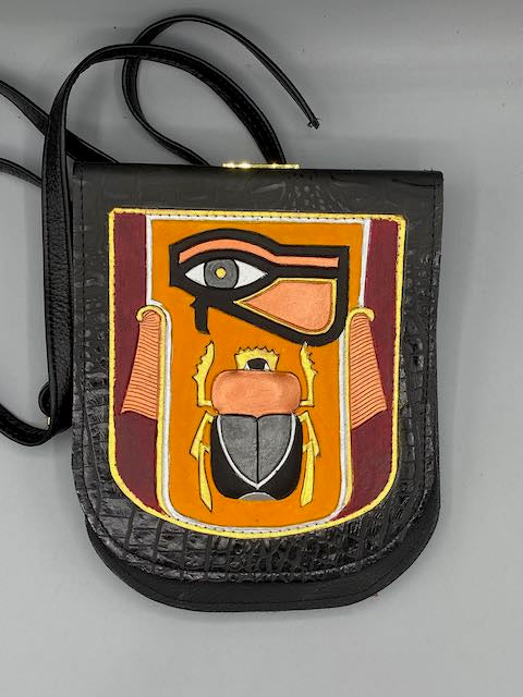 NU POUCH 2 - "Eye of Heru, Scarab, Feathers of MAAT"