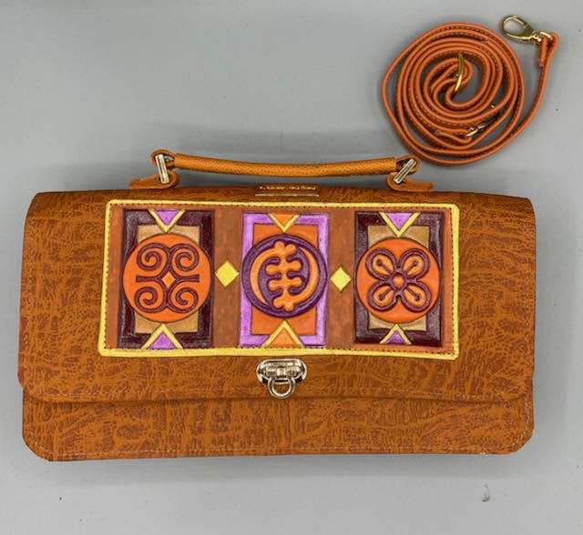 NIGHT-LIFE CLUTCH - "Adinkra Trio - Bese Saka, Gye Nyame, Ram's Horns"