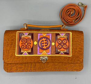 NIGHT-LIFE CLUTCH - "Adinkra Trio - Bese Saka, Gye Nyame, Ram's Horns"