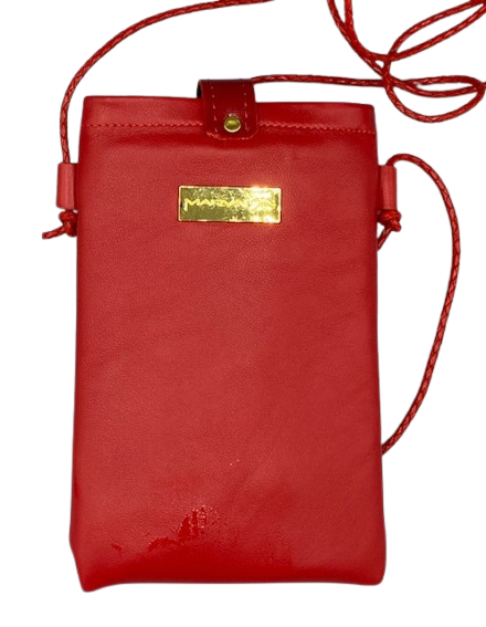 CELL PHONE POUCH - "Red & White Swept Away"