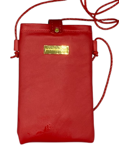 CELL PHONE POUCH - "Red & White Swept Away"