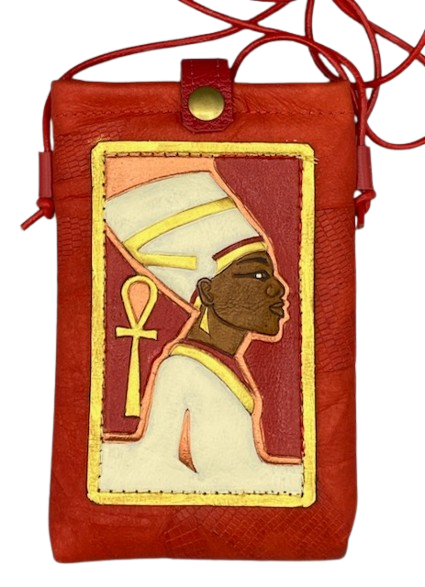 CELL PHONE POUCH - "NEFERTITI - Red & White"
