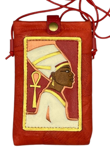 CELL PHONE POUCH - "NEFERTITI - Red & White"
