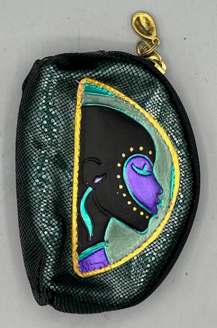 BUBBLE COIN POUCH - "Green Lunar Silhouette"