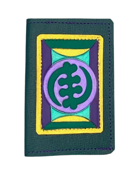 BUSINESS CARD CASE - "Green Gye Nyame"