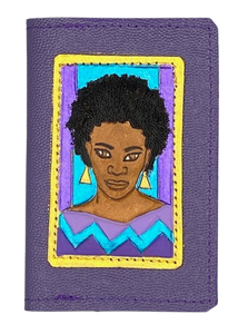 BUSINESS CARD CASE - "Purple Lady Dee"
