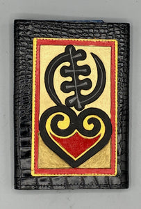 TRI-FOLD LADIES WALLET - ""Gye Nyame & Sankofa"