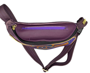WAIST POUCH - "Connected Ankhs on Purple"