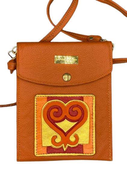 SUPER CELL POUCH - "Orange Sankofa"