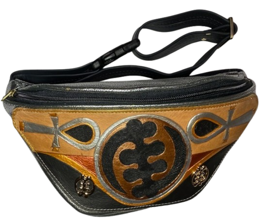 WAIST POUCH - " GYE NYAME with ANKHS"