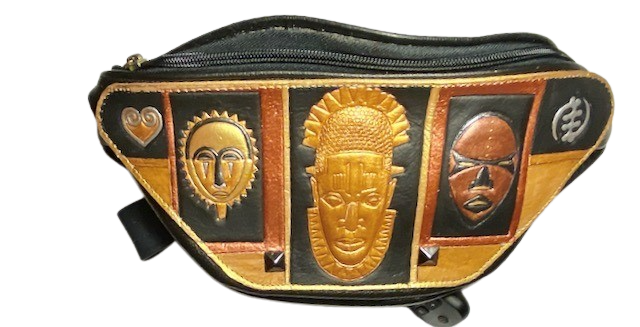 WAIST POUCH - "Oba of Benin with Baule & Dan Masks"