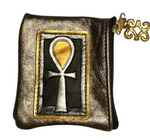 MINI COIN POUCH - "SILVER ANKH"