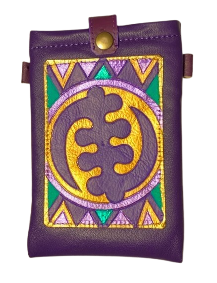 CELL PHONE POUCH - PURPLE GYE NYAME