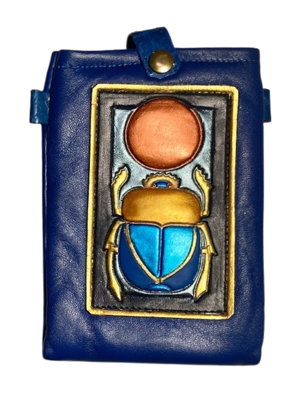 CELL PHONE POUCH - "Scarab Blues"