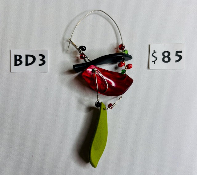 #BD3 - Abstract Dangle Hoop Earring